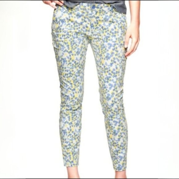 GAP Pastel Abstract Print Skinny Khaki Ankle Pants - Picture 1 of 8